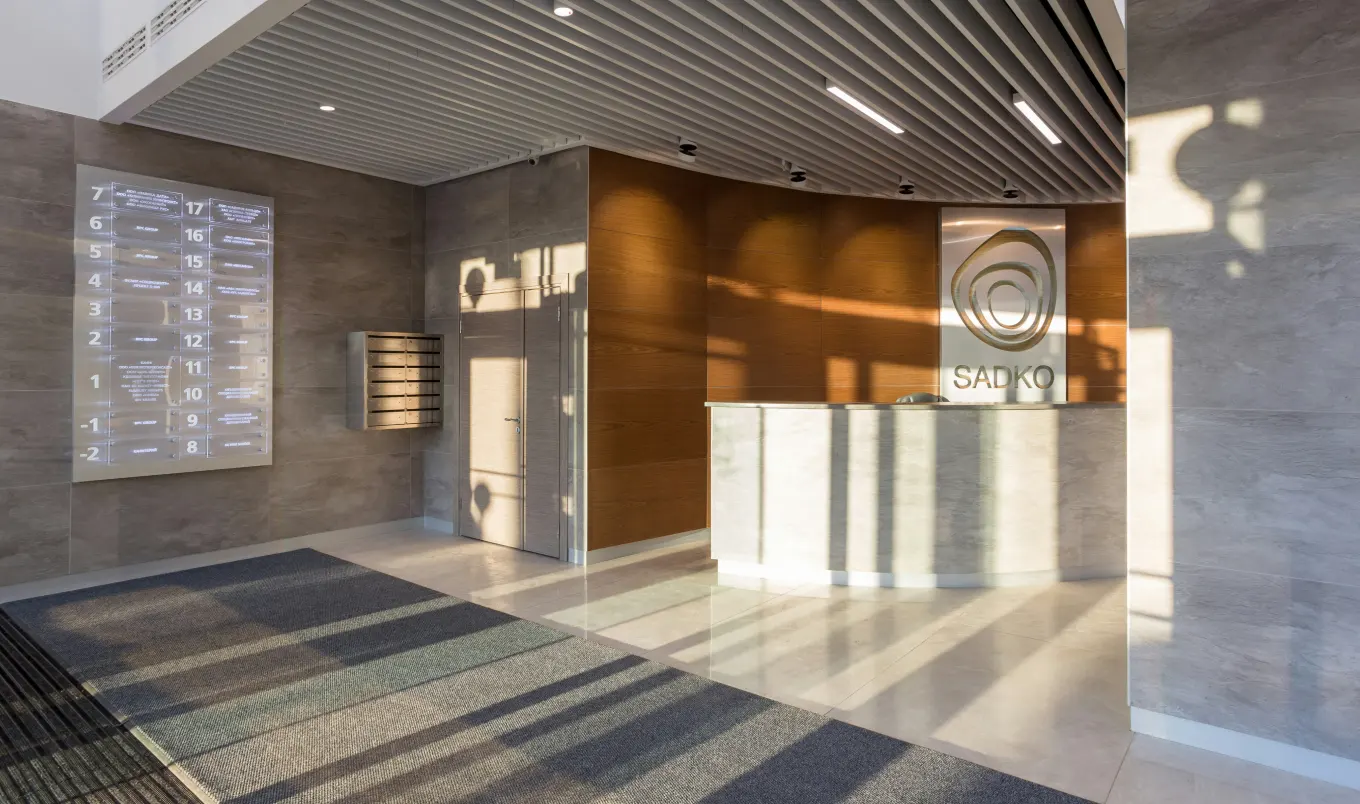 Reception in office building