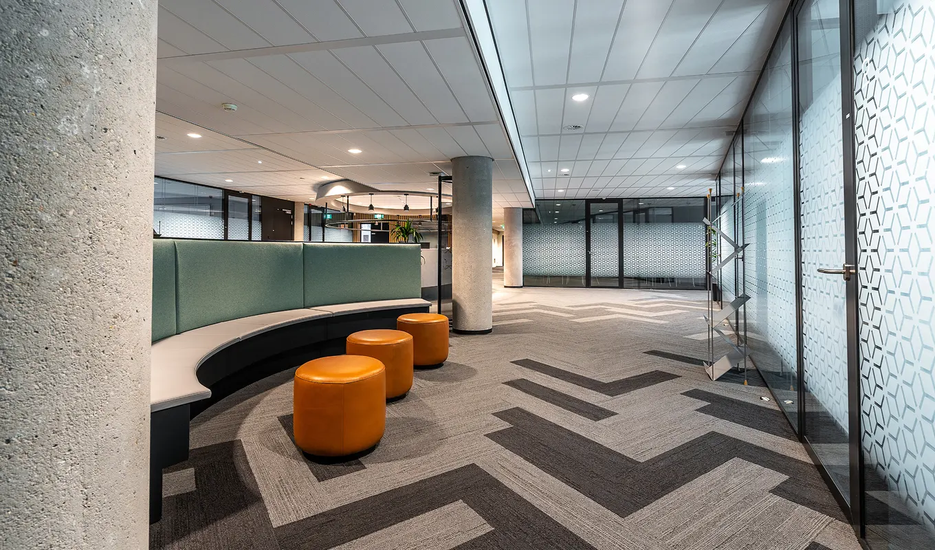 Empty office building hall